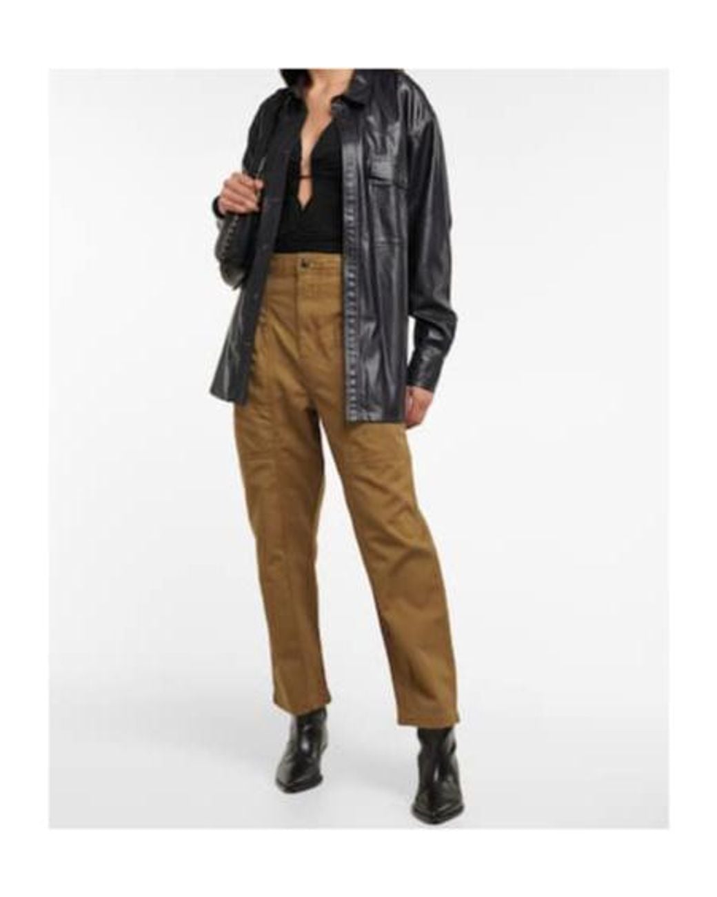 Isabel Marant Natural High-Waisted Casual Pants