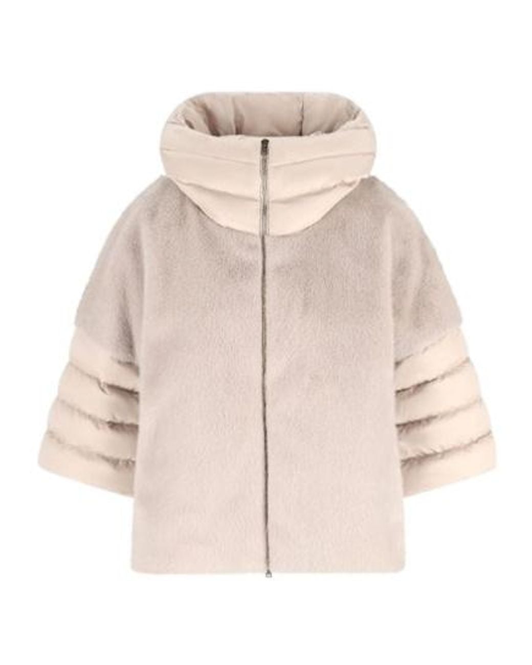 Herno Natural Satin Alternative Fur Cape