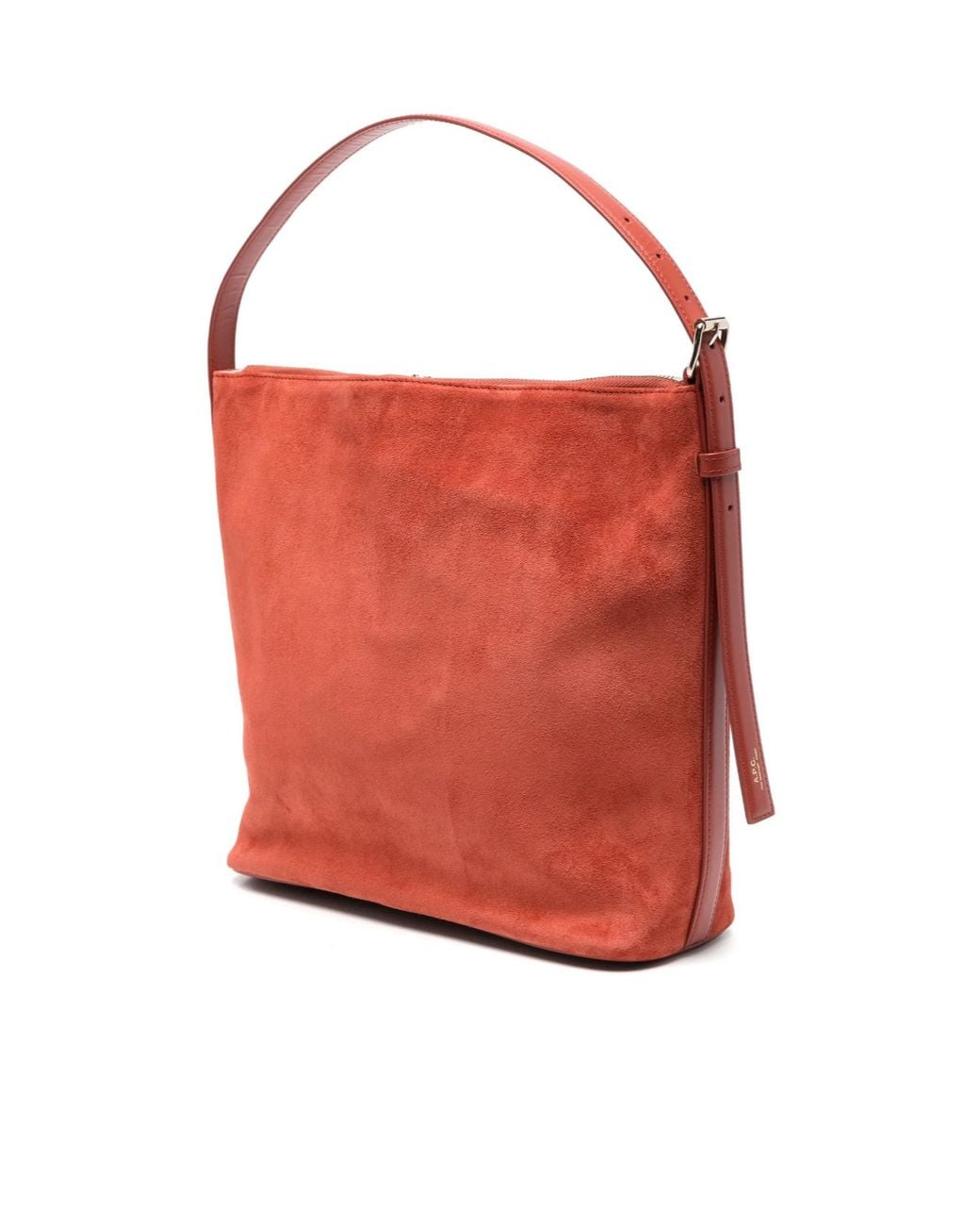 A.P.C. Red Vera Suede Shoulder Bag