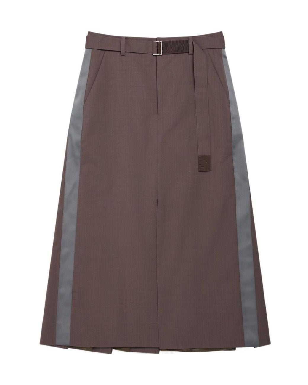 Sacai Brown Belted Midi Skirt