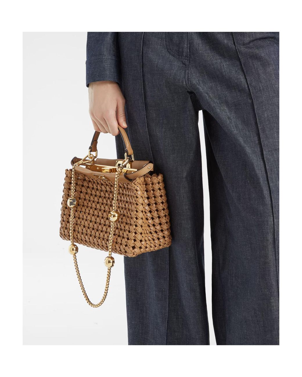Fendi White Colored Metal Shoulder Strap