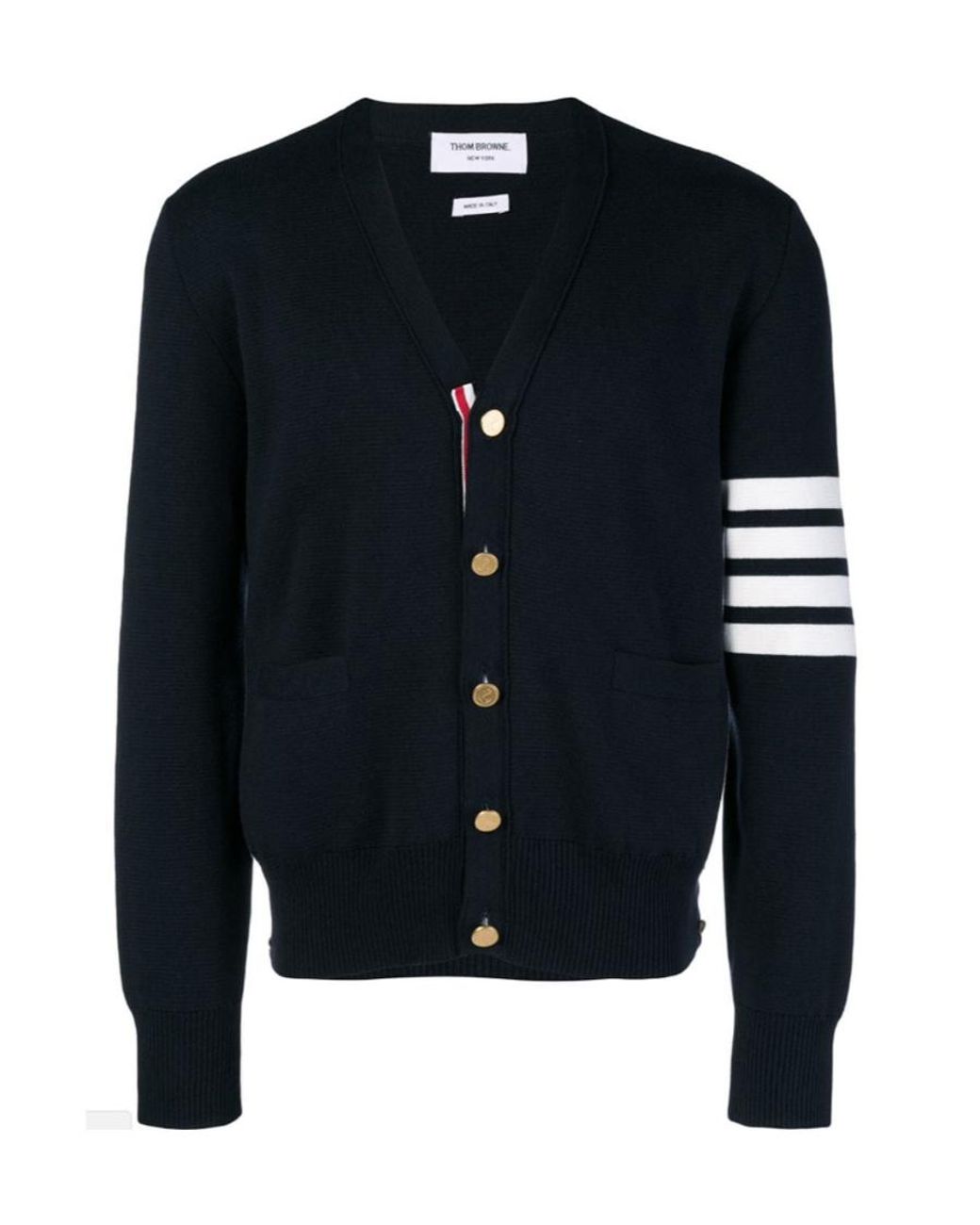 Thom Browne Blue Cardigan Scollo A V for men