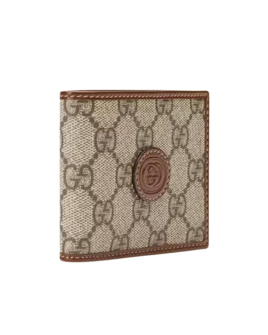Gucci Natural Printed Logo Folded Wallet for men