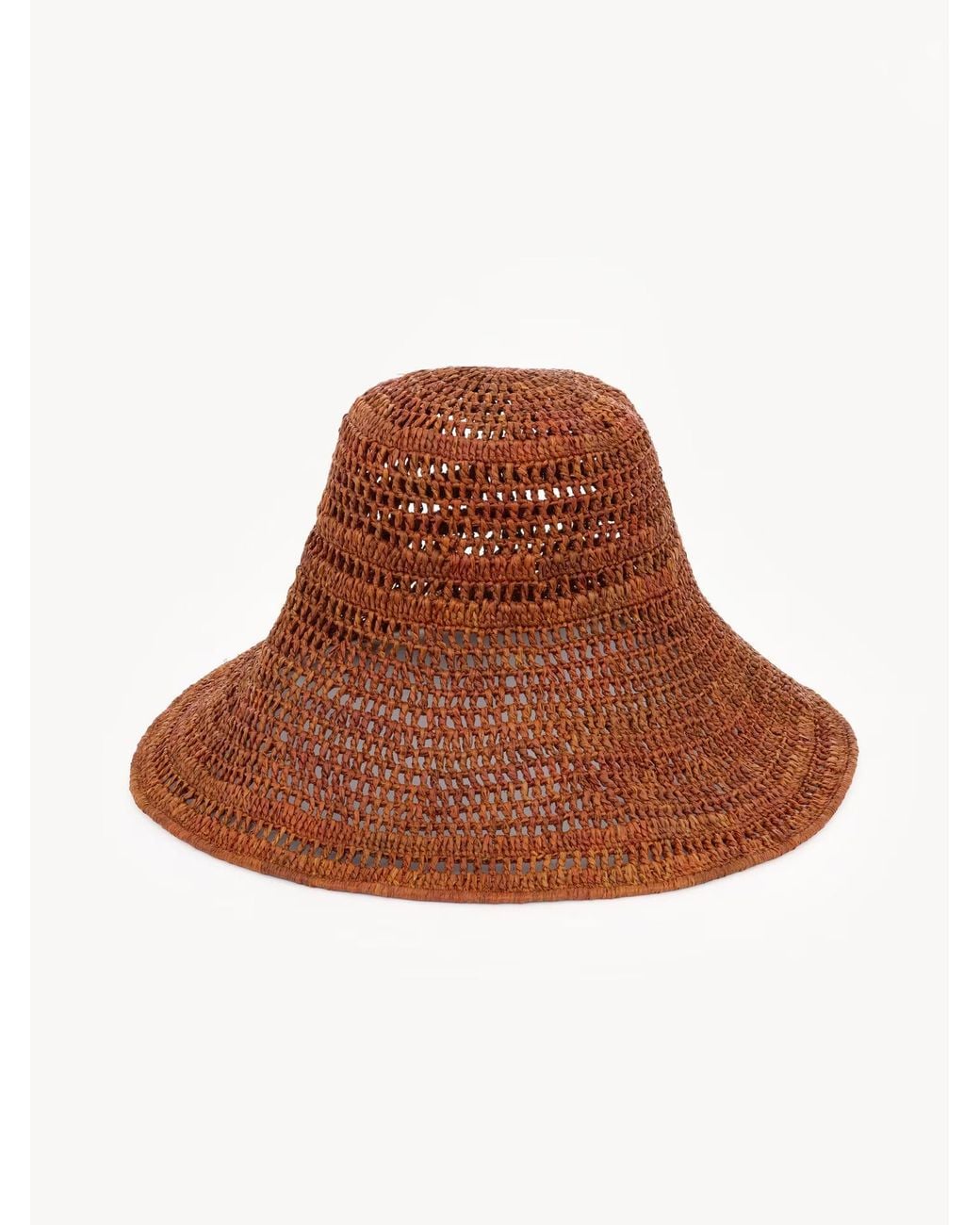 Chloé Brown Chloé Raffia Wide Brim Hat