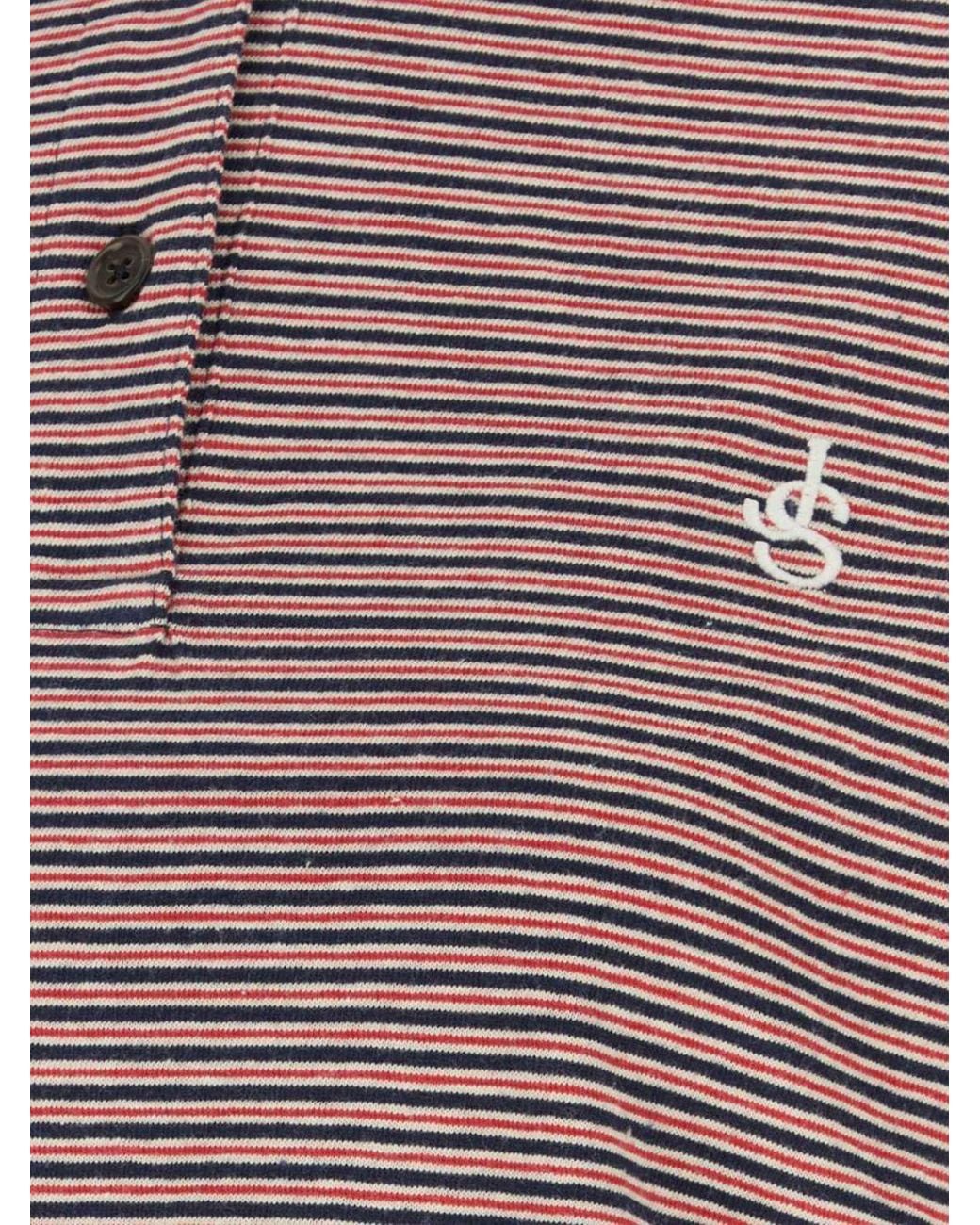 Jil Sander Brown Long-Sleeved Striped Polo Top