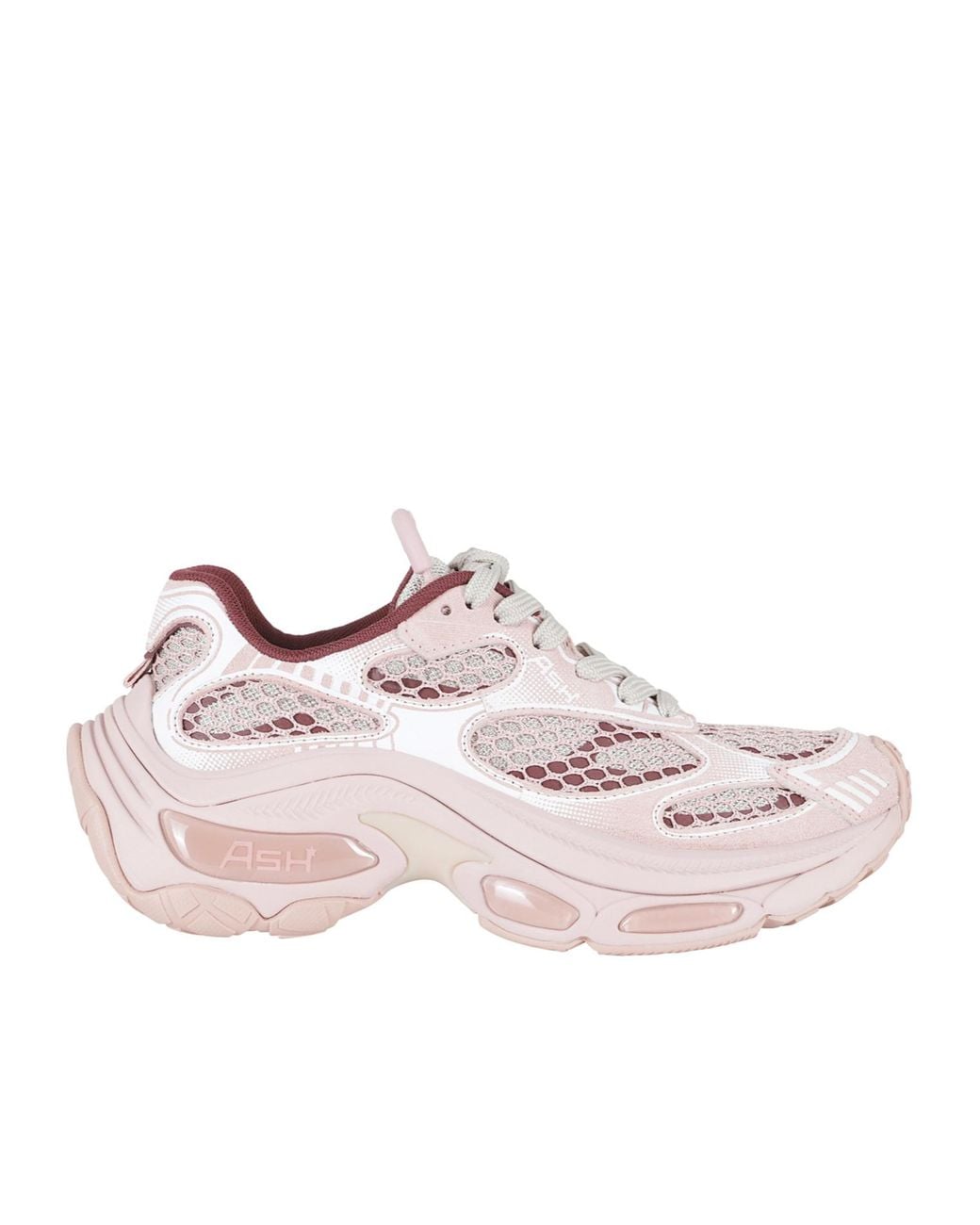 Ash Pink Round-Toe Sneakers