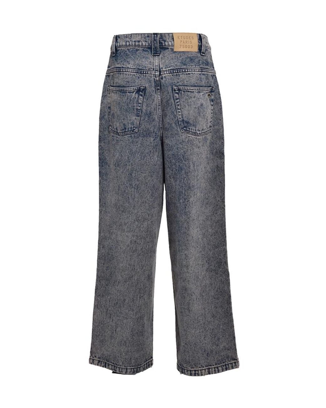 Etudes Studio Gray Logo-Patch Organic Cotton Wide-Leg Jeans for men