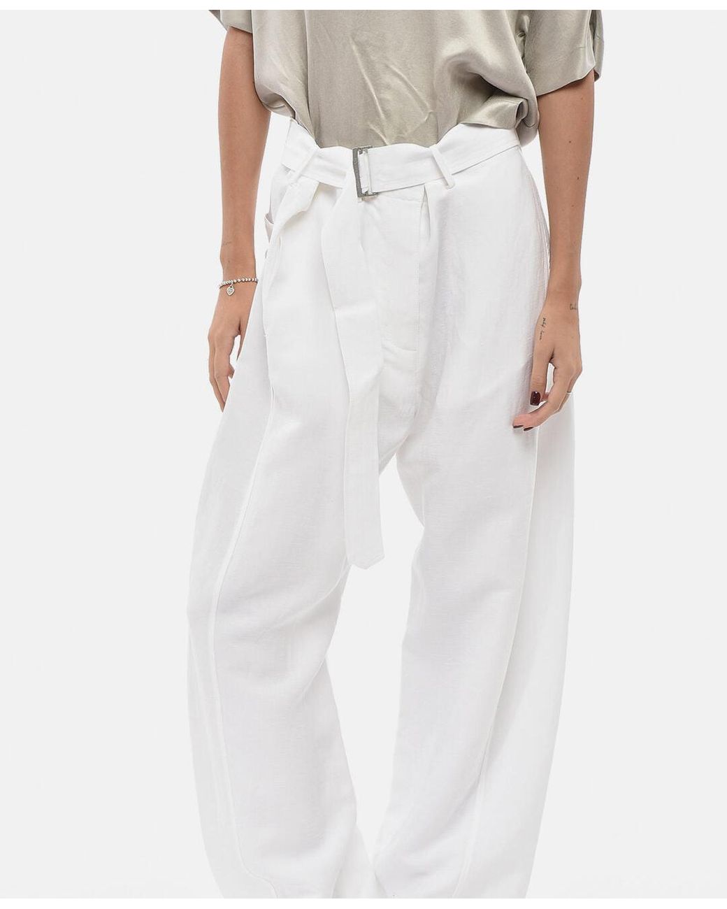 Magda Butrym White Belted Trousers