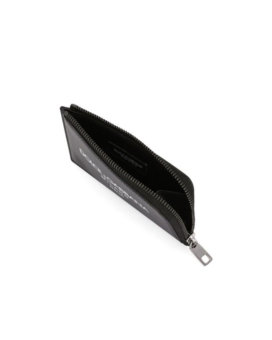 Dolce & Gabbana Black Logo Printed Zipped Card Case for men