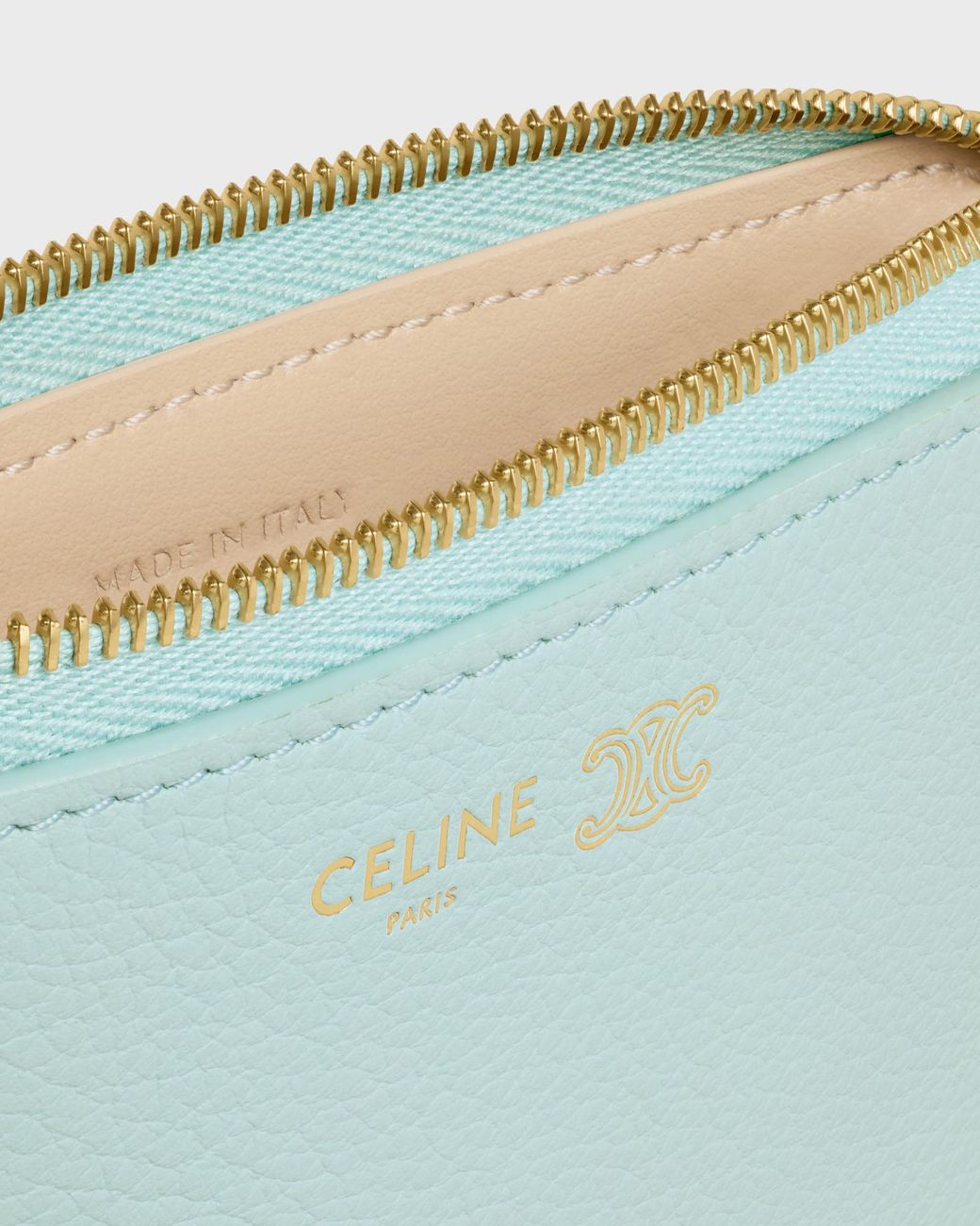 Céline Blue Coin Purse Triomphe Stamp