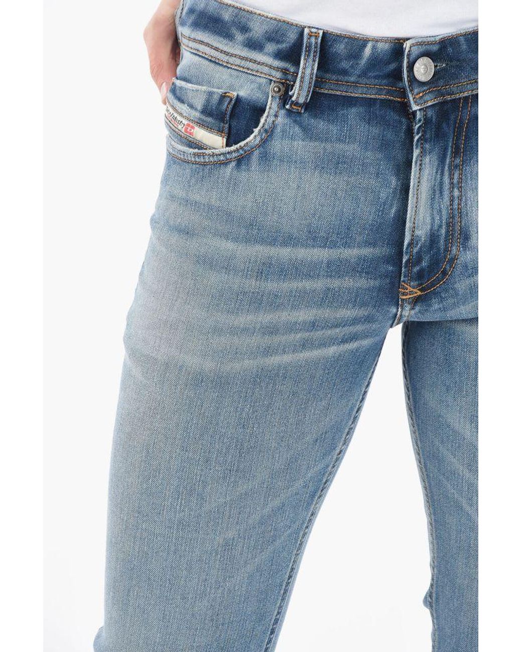 DIESEL Blue Straight-Leg Slim-Fit Jeans for men