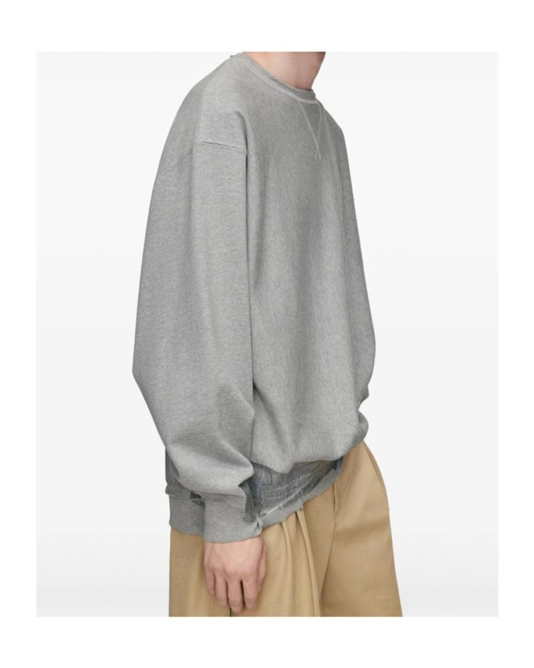 Maison Margiela Gray Long Sleeve Crewneck Sweatshirt for men