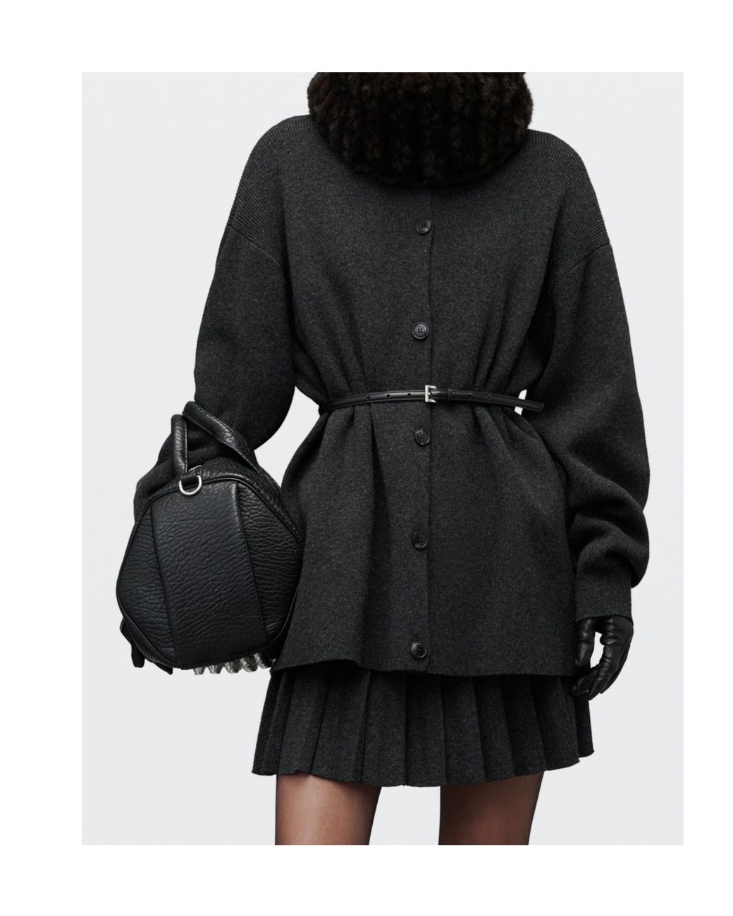 Alexander Wang Black Belted Cardigan