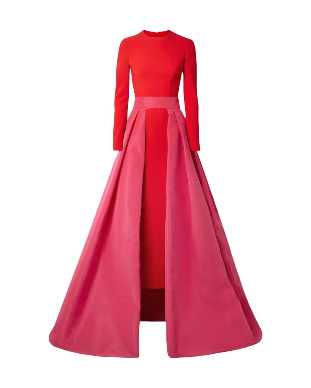 Carolina Herrera Red Convertible Color-Blocked Dress