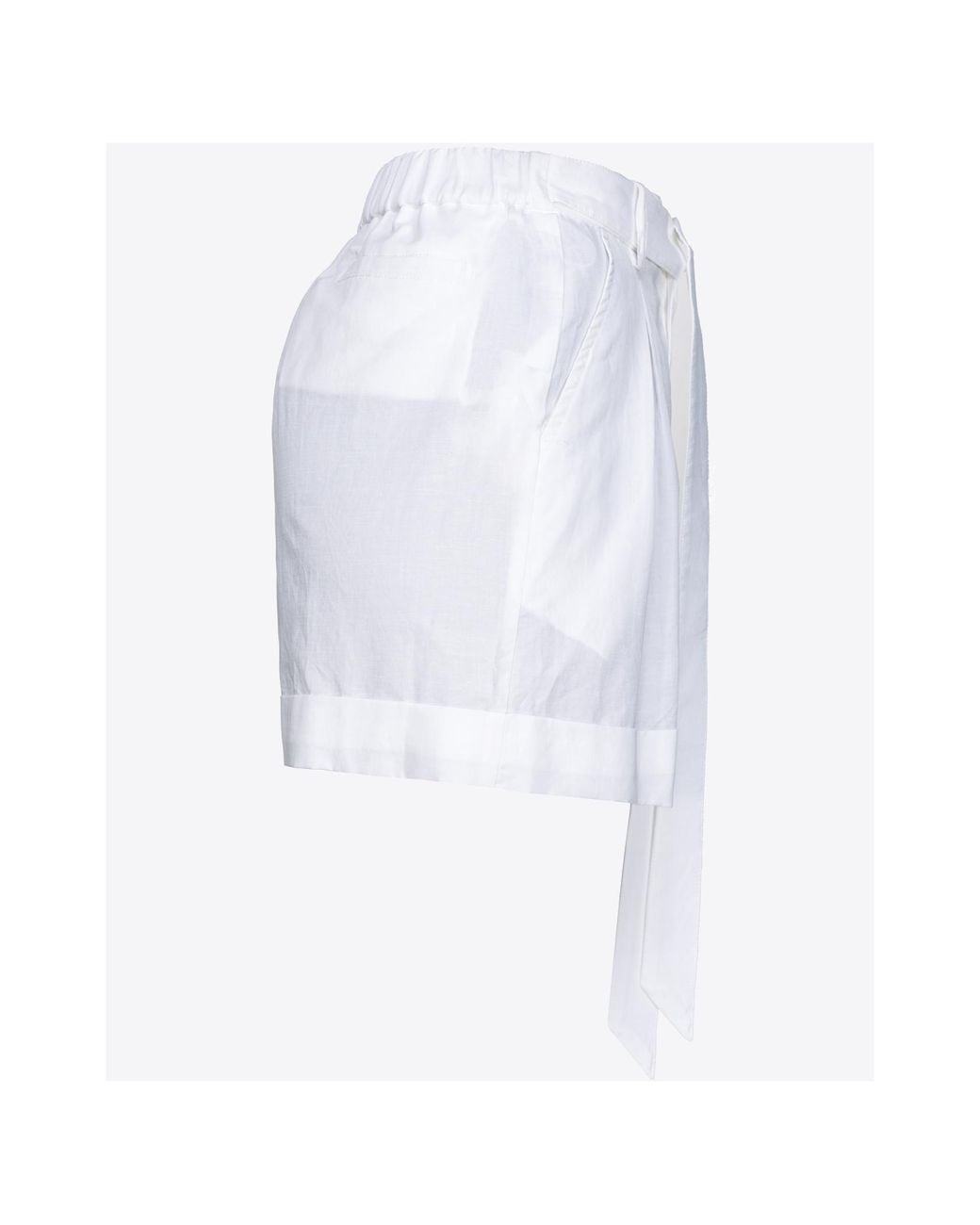 Pinko White Primula Belted Shorts