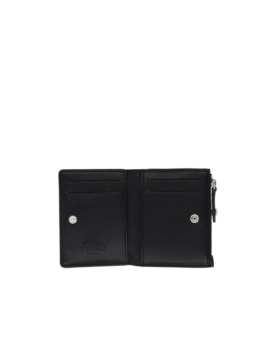 Vivienne Westwood Black Orb Plaque Zipped Wallet for men