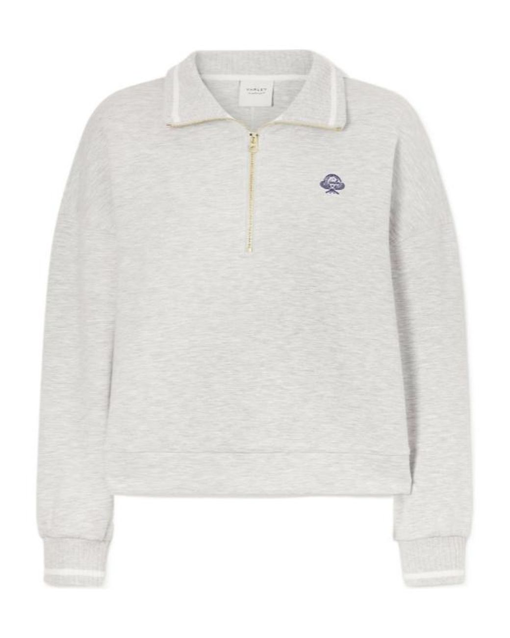 Varley White Stretch-Jersey Half-Zip Sweatshirt