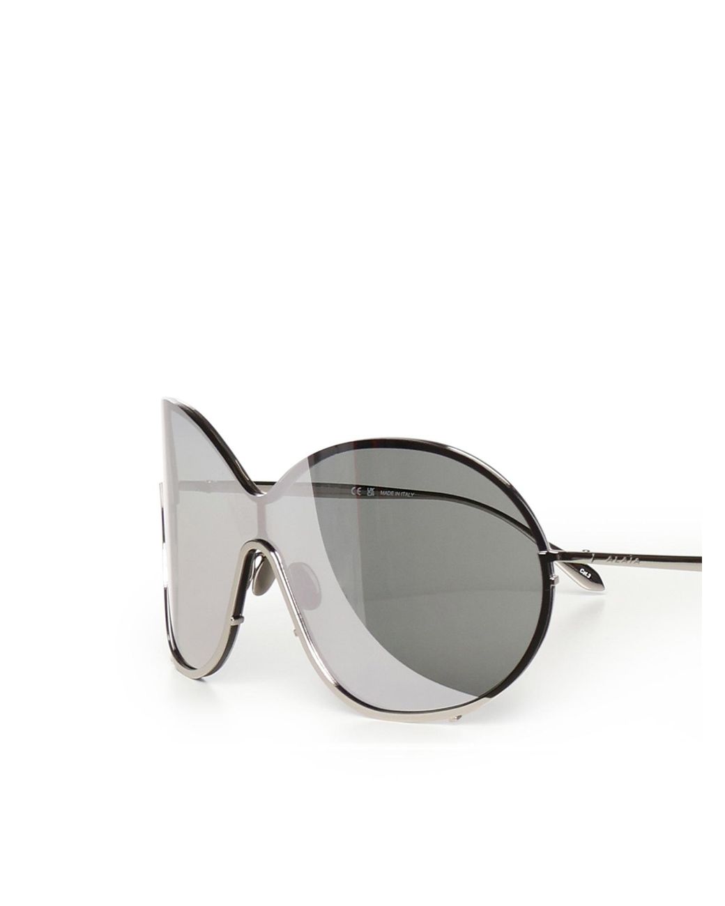 Alaïa White Alaïa Oversized Shield Frame Sunglasses