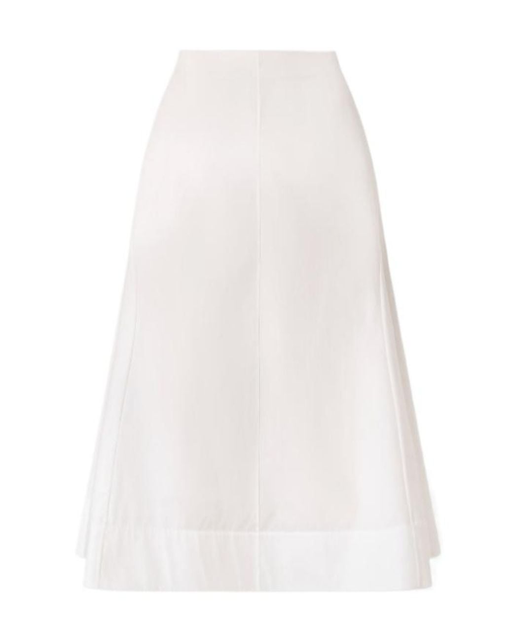 Khaite White Paneled Cotton-Poplin Midi Skirt