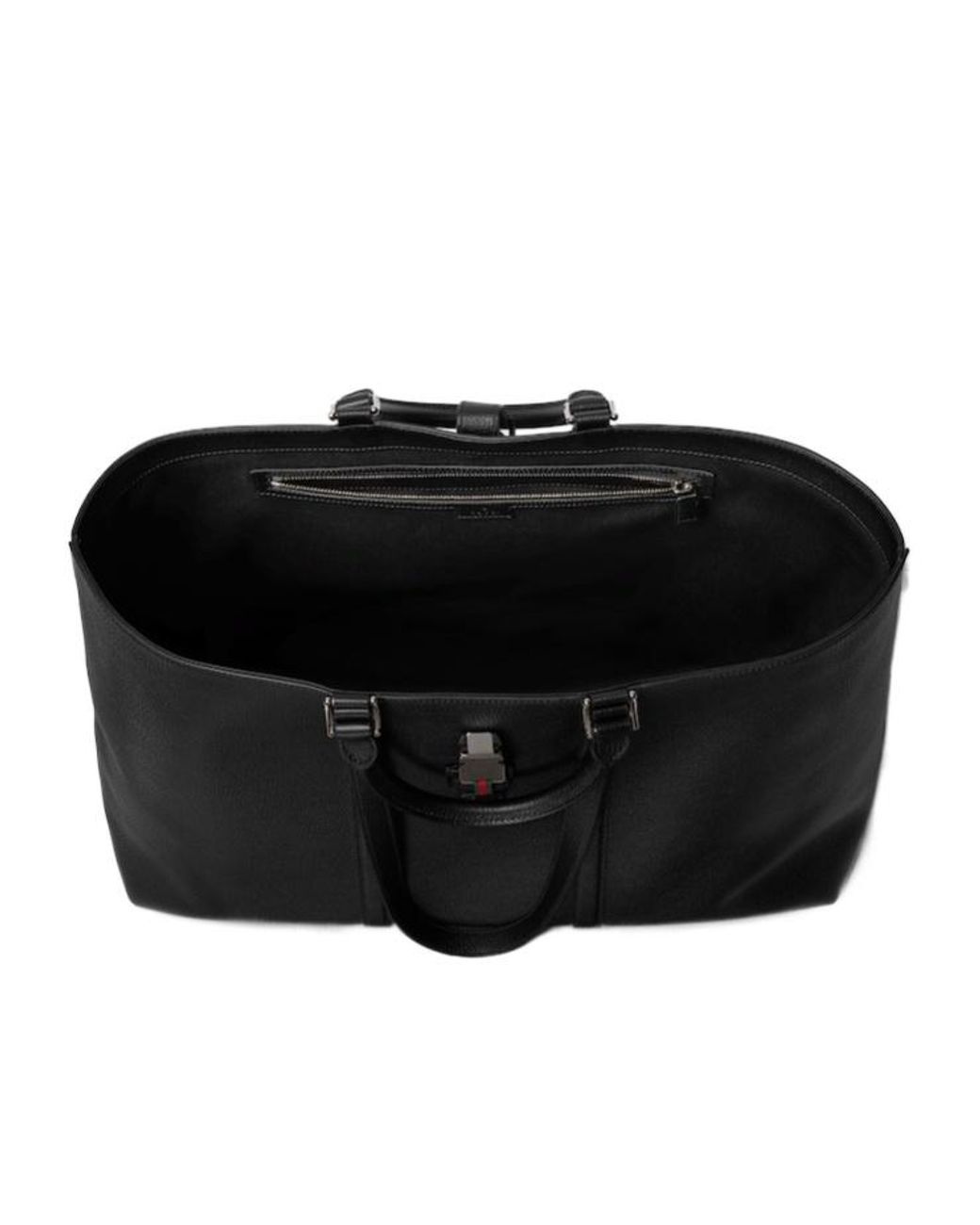 Gucci Black Large Web-Trim Top Handle Bag for men