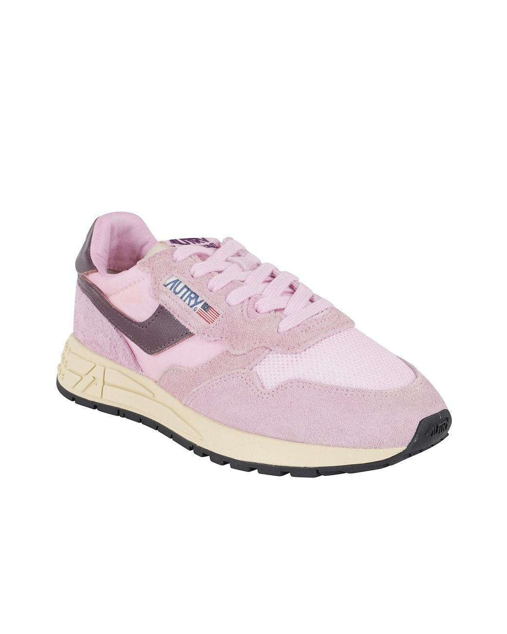 Autry Pink Reelwind Lace-Up Sneakers