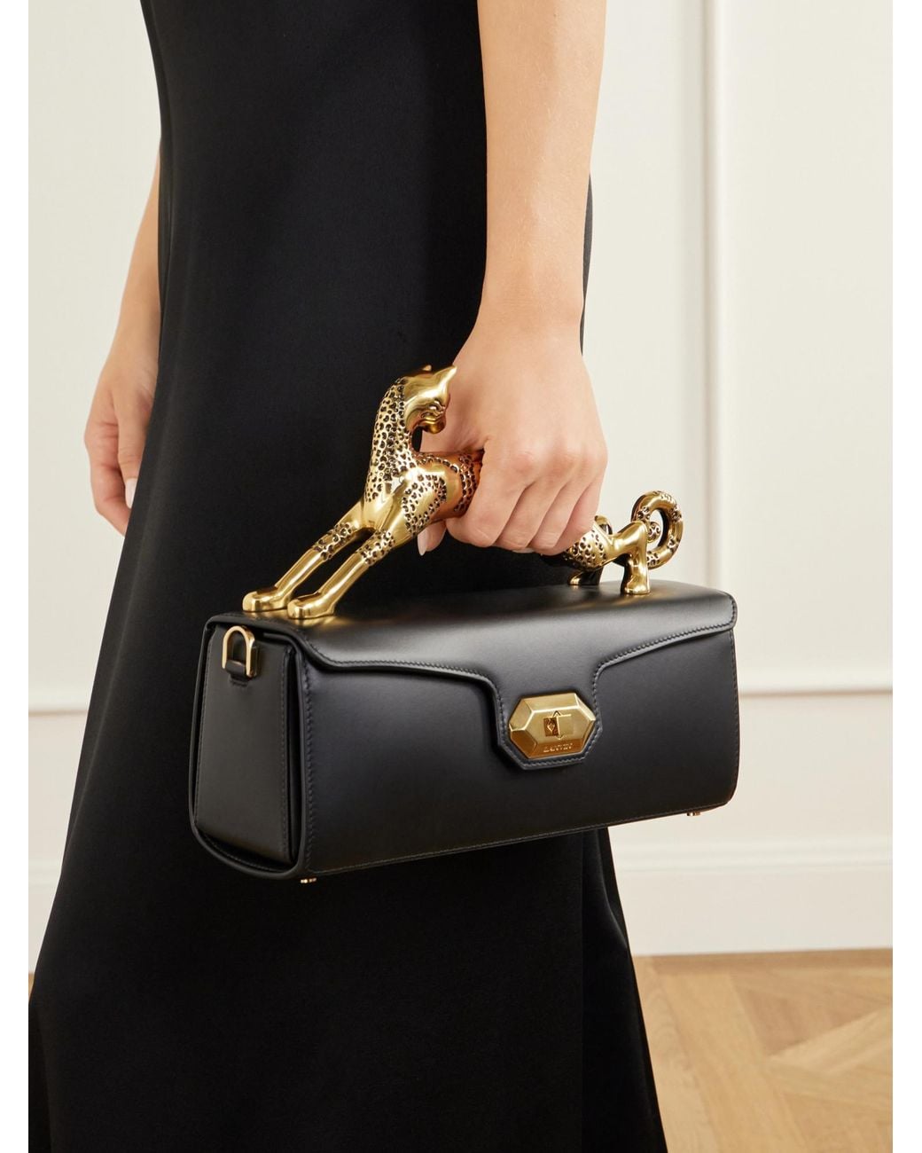 Lanvin Blue Pencil Cat Leather Clutch
