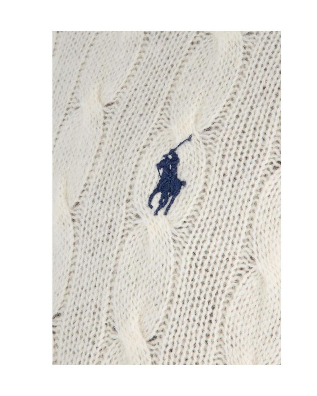 Polo Ralph Lauren Pony Embroidered Cable-Knit Jumper in White for Men ...