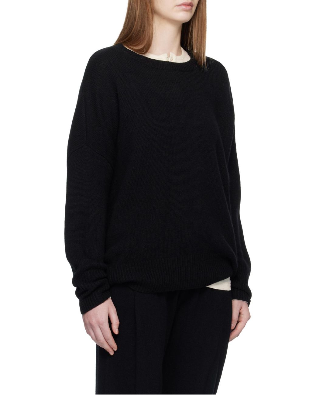 Lisa Yang Black Mila Crew Neck Knitted Sweater