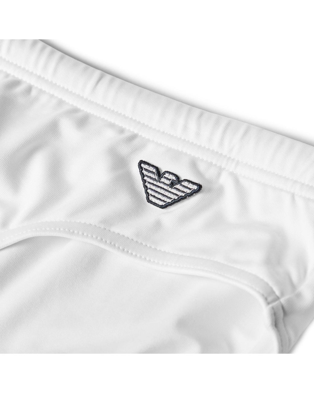 Emporio Armani White Slim-Fitting Swimming Trunks for men