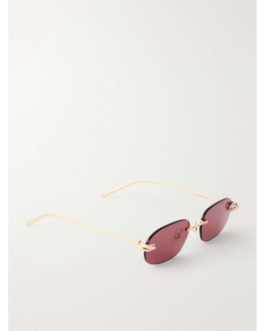 Cartier Pink Rimless Oval Sunglasses