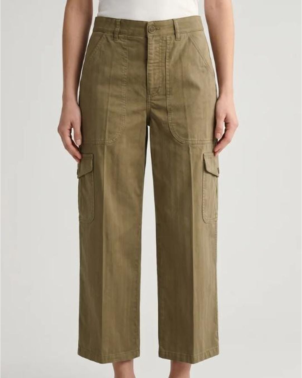 Etro Green Cropped Cargo-Jeans