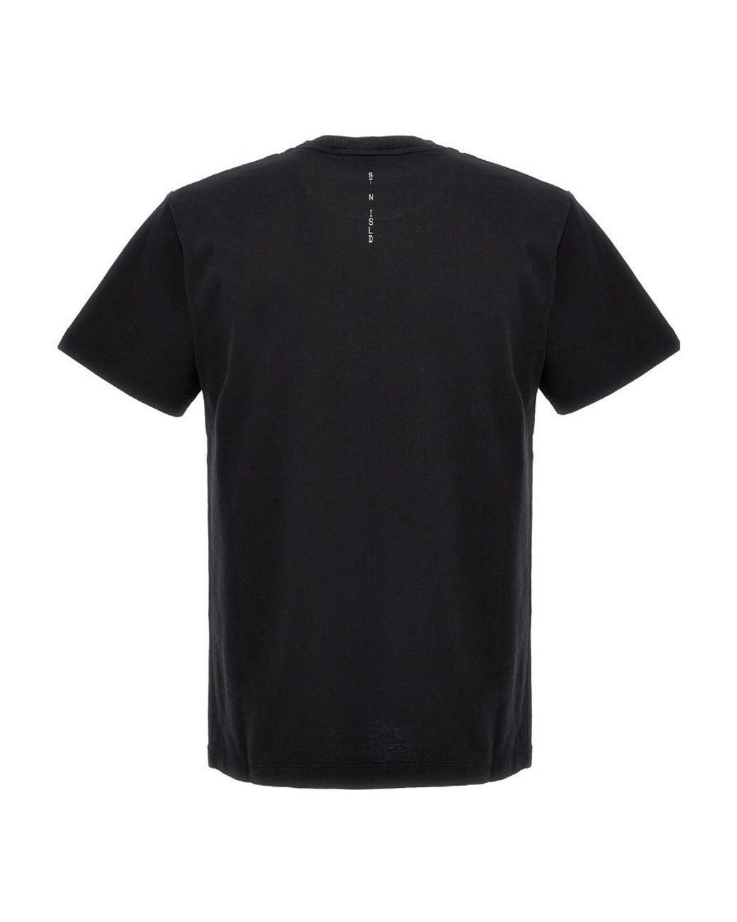 Stone Island Black Compass-Motif Crew-Neck T-Shirt for men