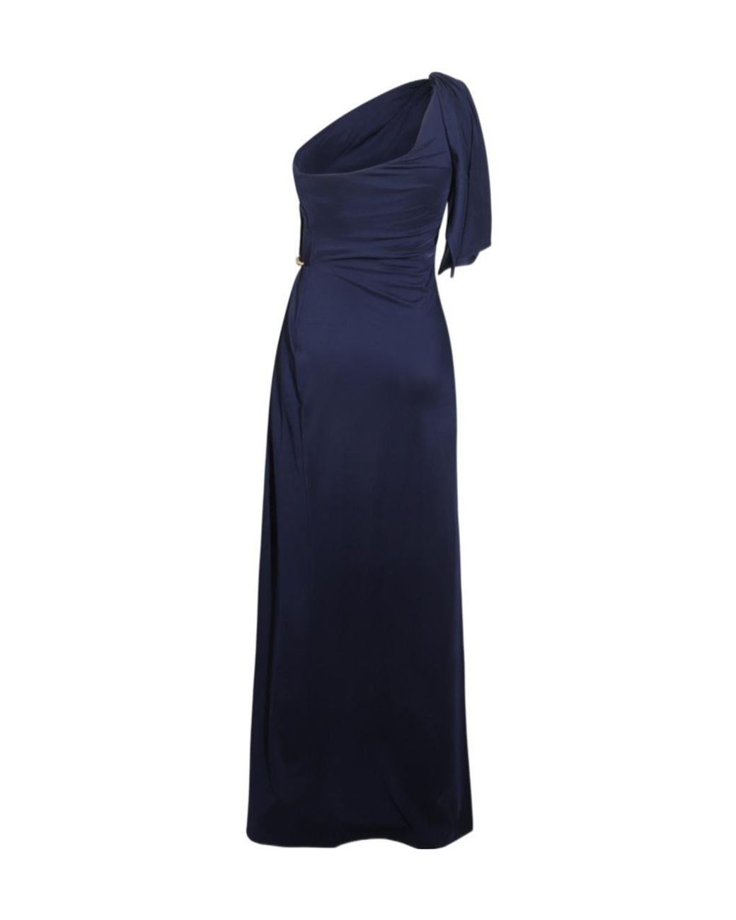 Elisabetta Franchi Blue Carpet Jersey Asymmetric Dress