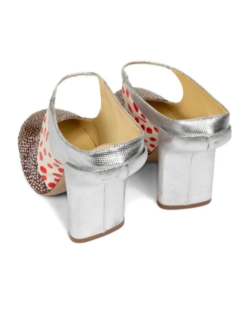 Dries Van Noten Pink Patchwork Heeled Mules