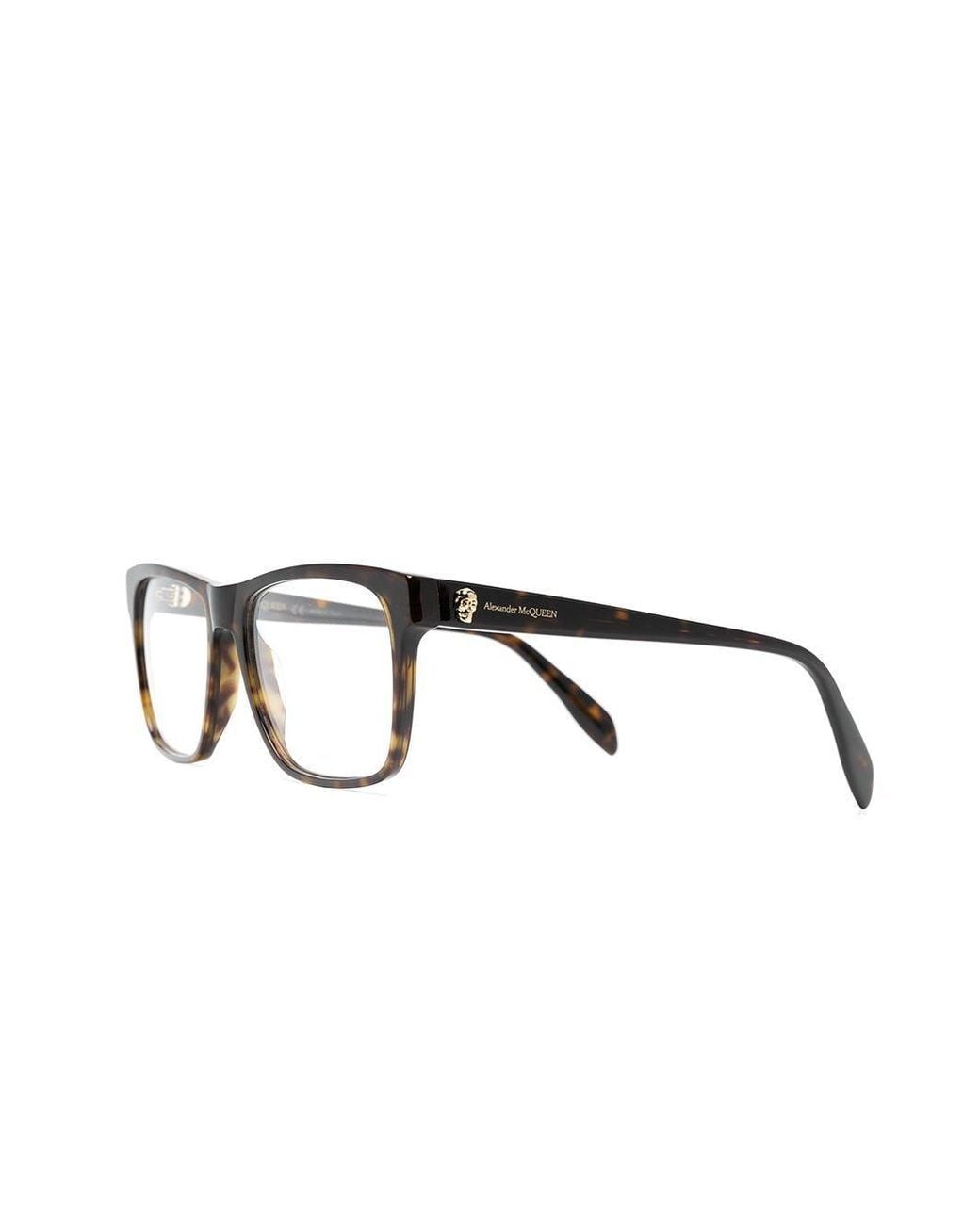 McQueen Metallic Eyewear Square Frame Glasses for men