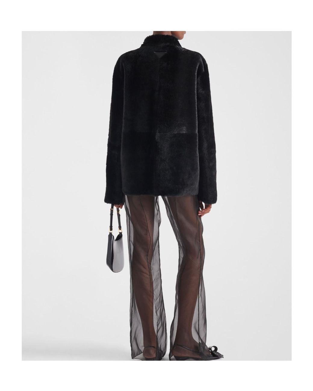 Prada Black Shearling Blouson Jacket for men