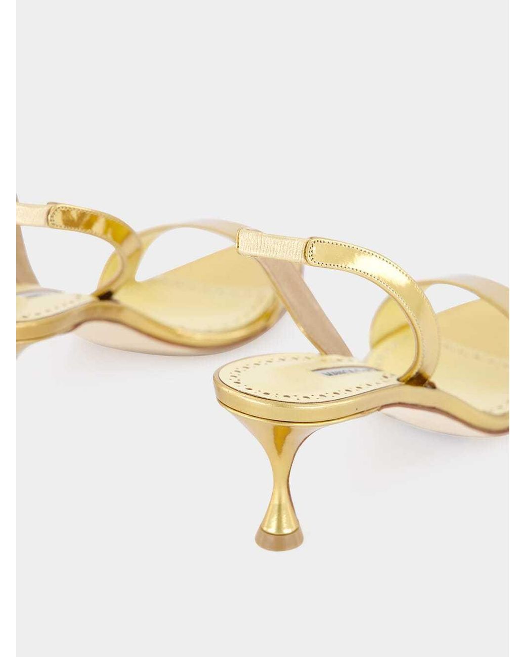 Manolo Blahnik Metallic Cupisanpla Slingback Sandals