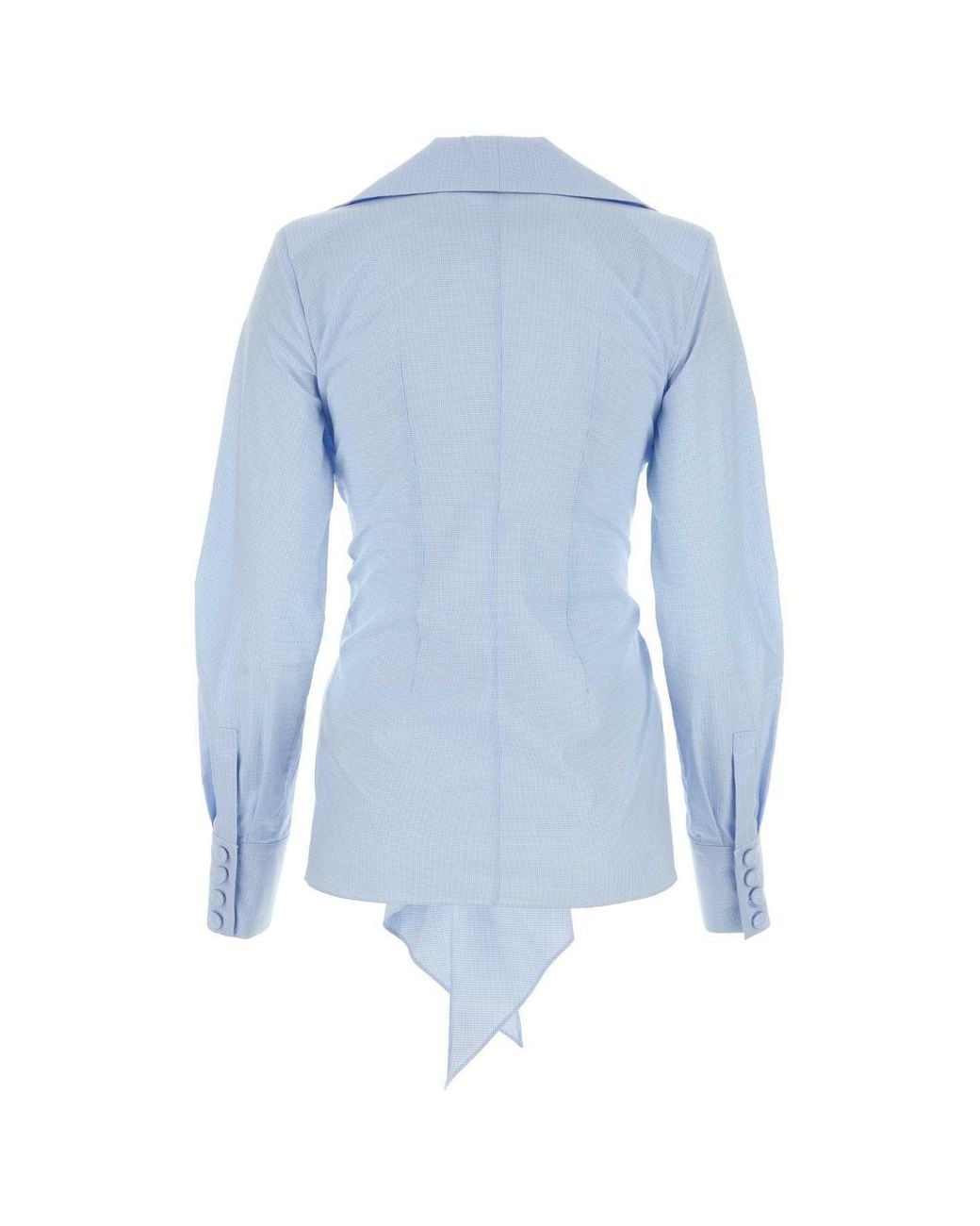Balmain Blue Poplin Knotted Shirt
