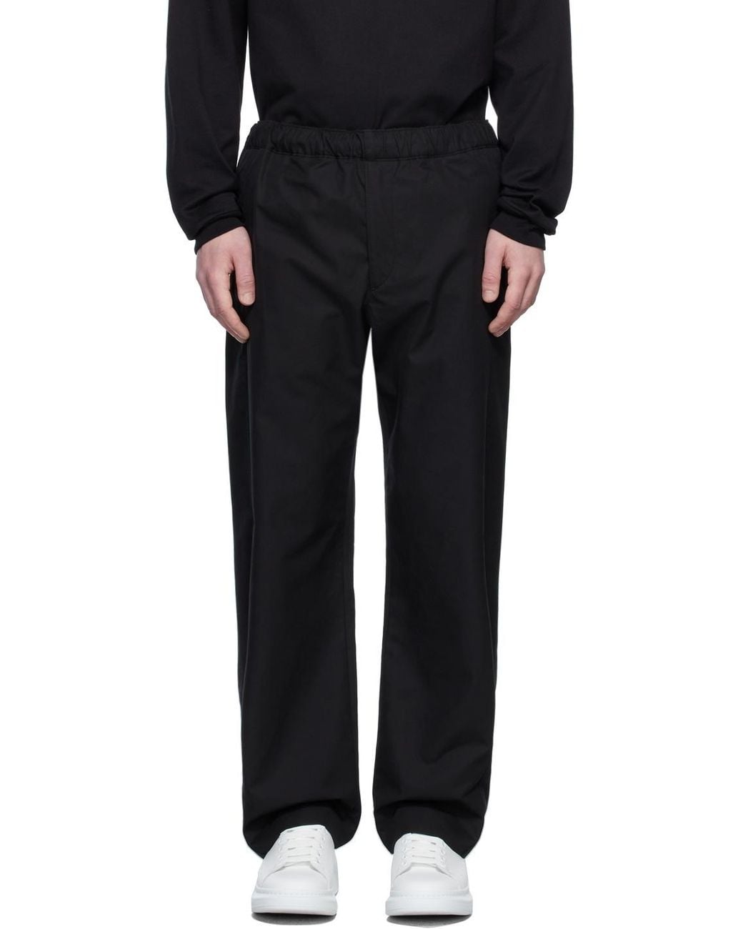 McQueen Black Wide Leg Trousers for men