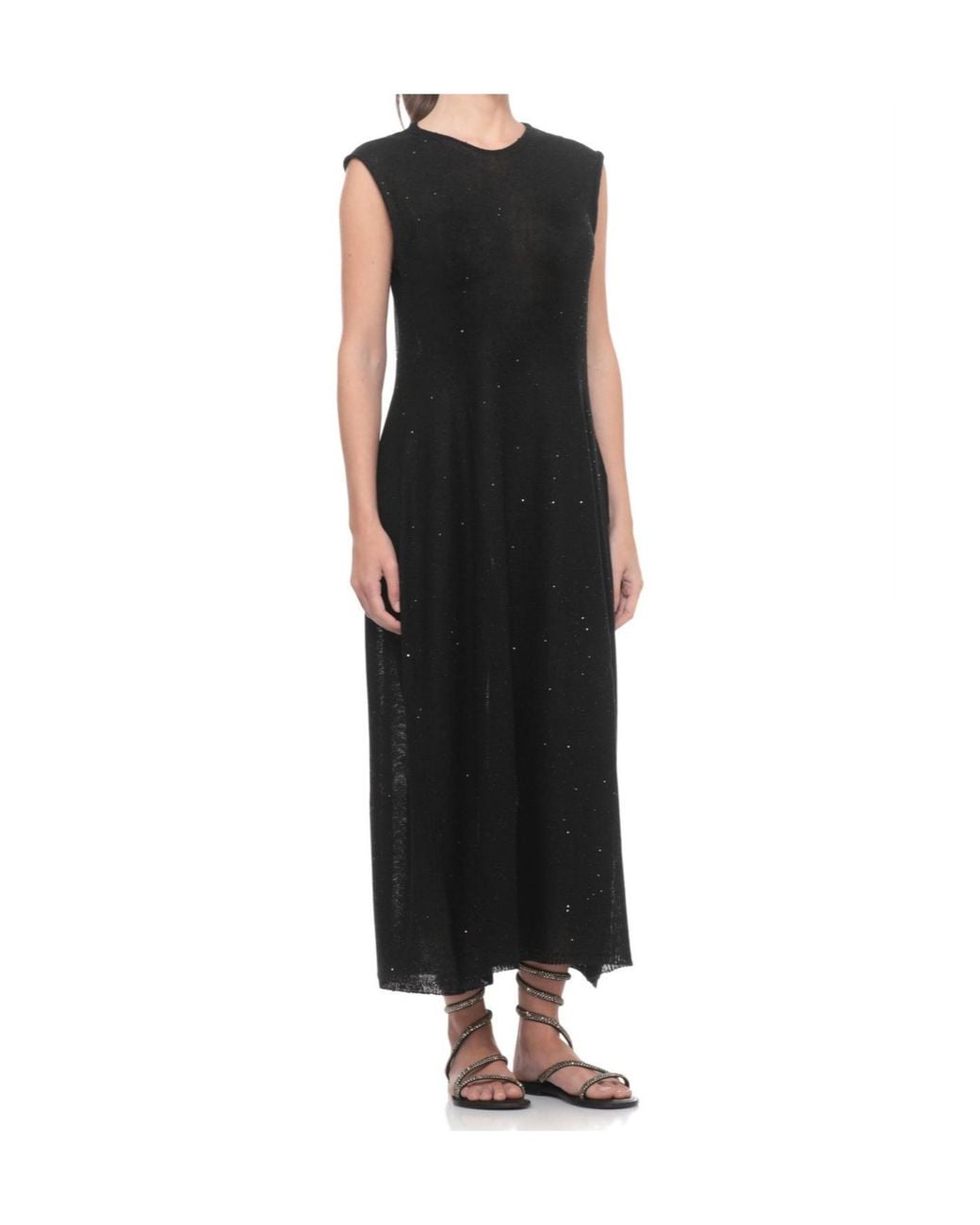 Antonelli Black Dafne Sequined Knitted Dress