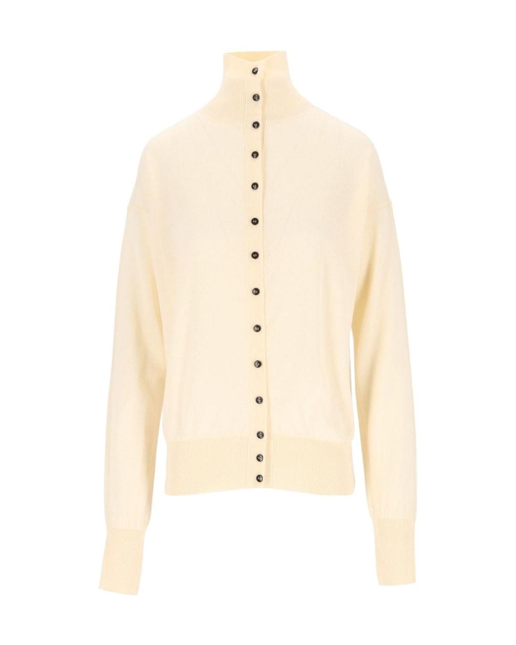 Barena Natural Zea Piuma Buttoned High-Neck Knitted Sweater