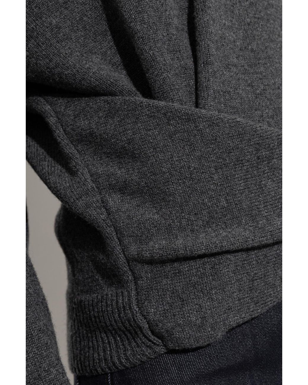 Rohe Gray Draped Turtleneck Knitted Sweater