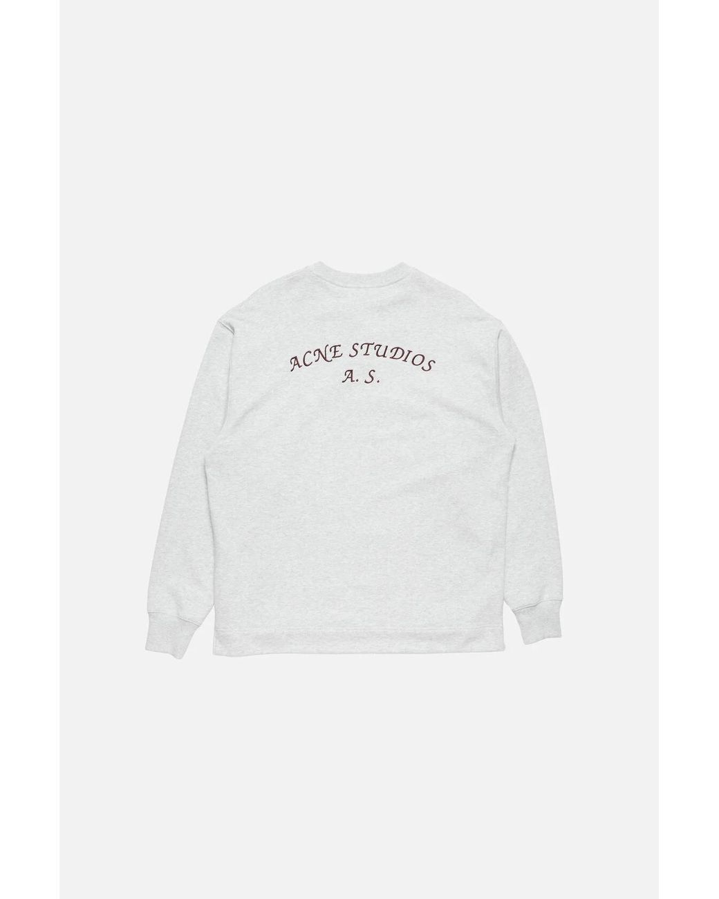 Acne White Logo-Embroidered Sweatshirt for men