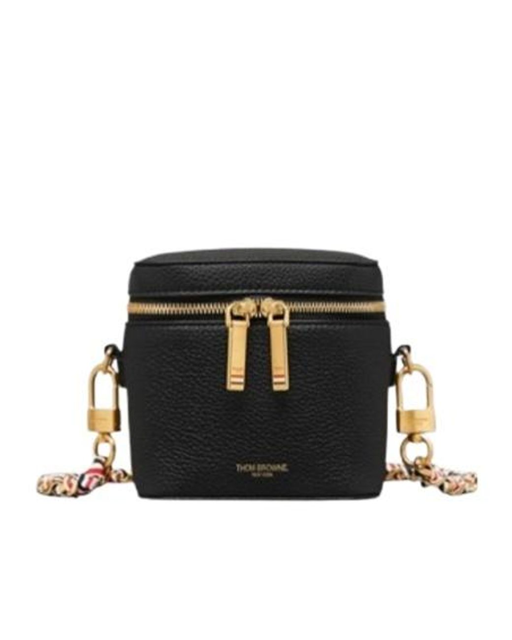 Thom Browne Black Zip-Around Box Clutch Bag