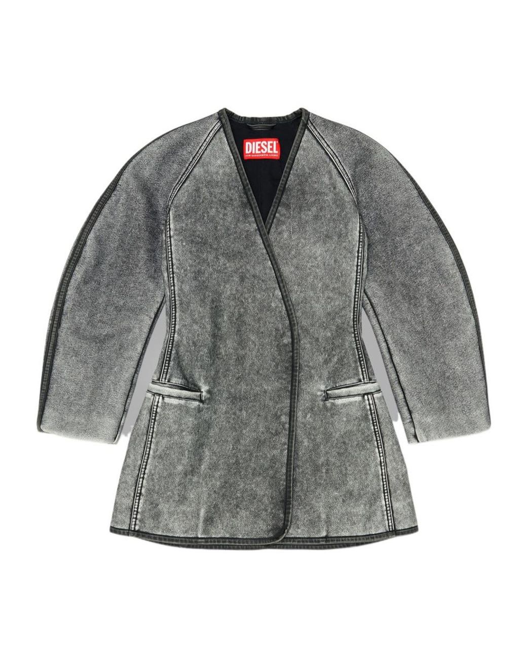 DIESEL Gray Cardigan Jacket With Cocoon Sleeves