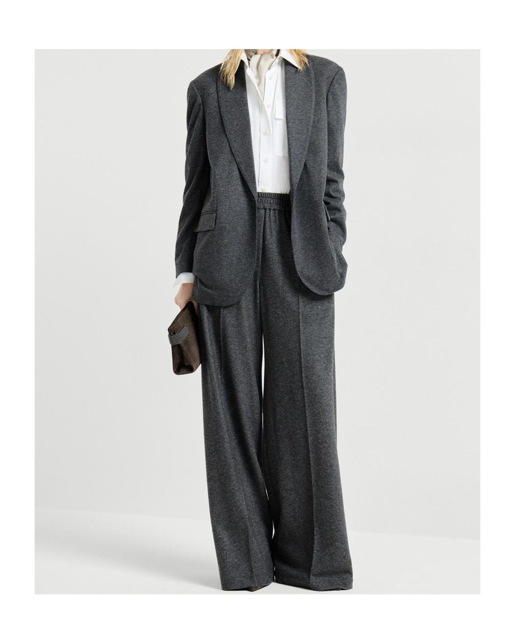 Brunello Cucinelli Black Cashmere Jersey Blazer With Monili