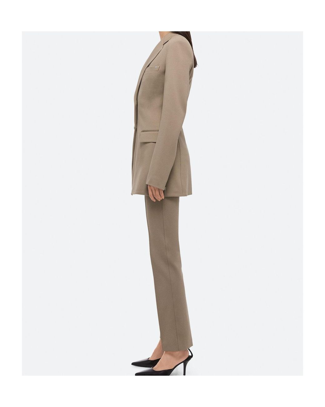 Helmut Lang Natural Zip-Detailed Blazer