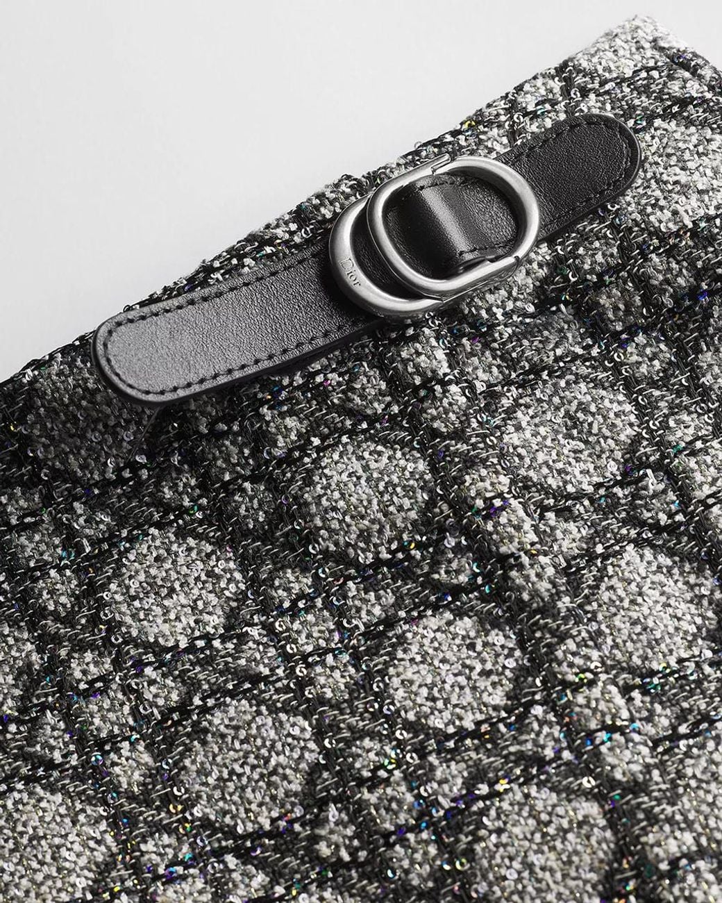 Dior Gray Alps Cannage Wrap Skirt