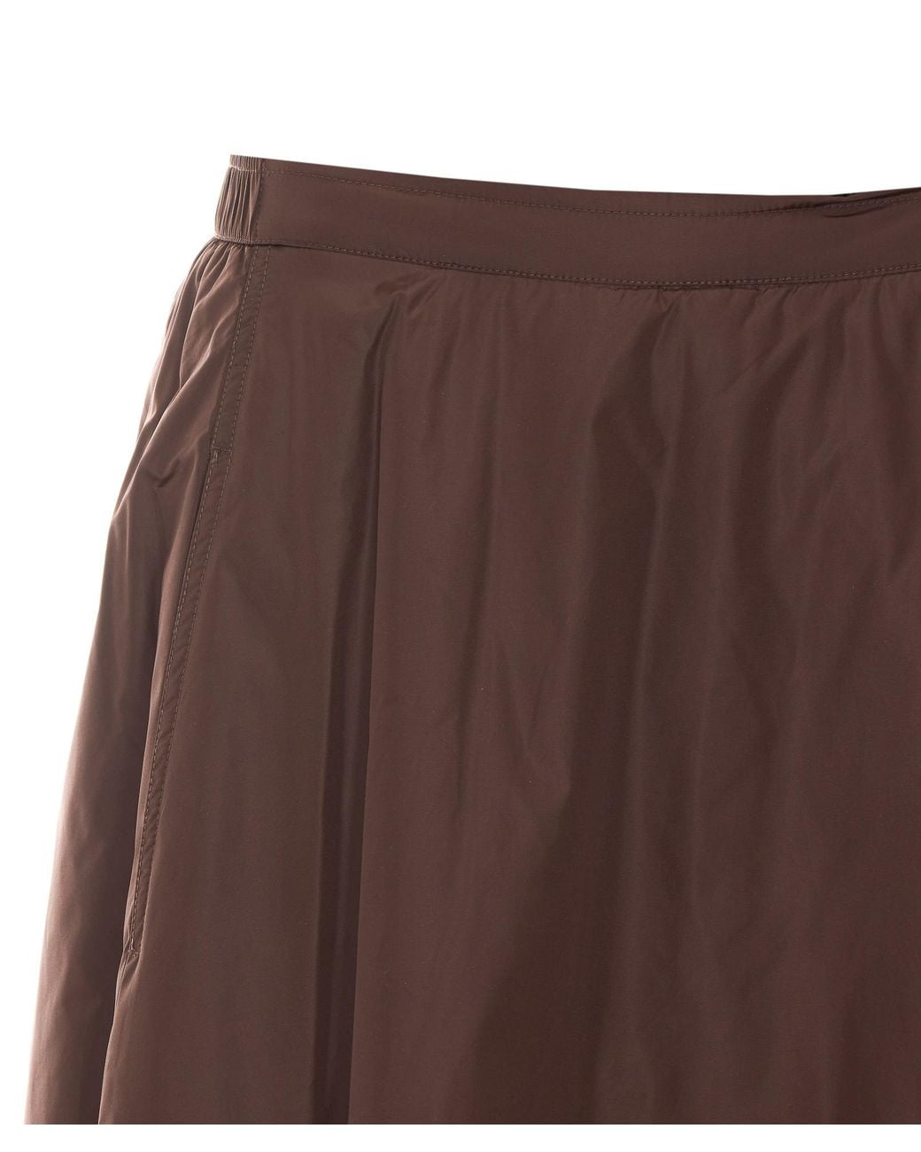 Add Brown Nylongloss Midi Skirt