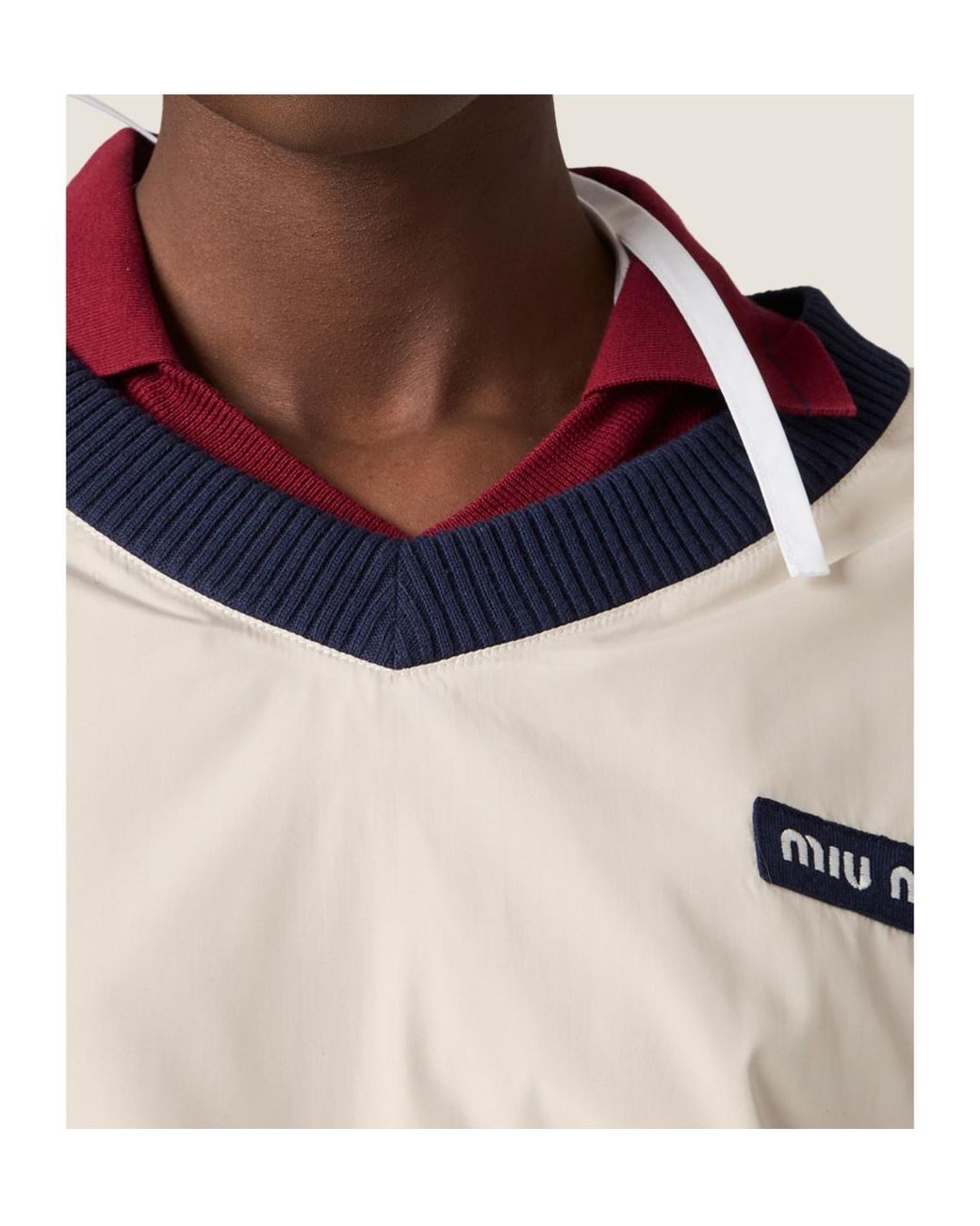 Miu Miu Natural Technical Pongé Sweatshirt